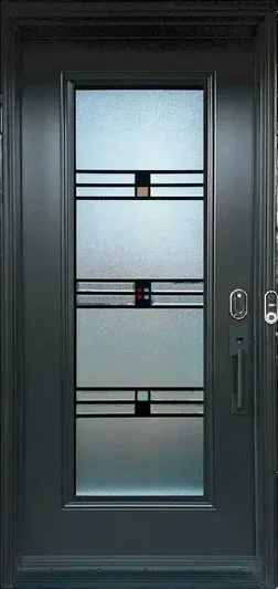 BandW 3 stained glass door insert in Ottawa