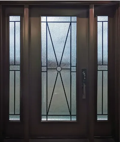 Calypso stained glass door insert in Ottawa