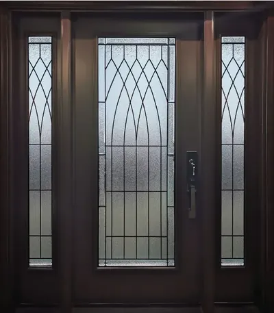 Champlain stained glass door insert in Ottawa