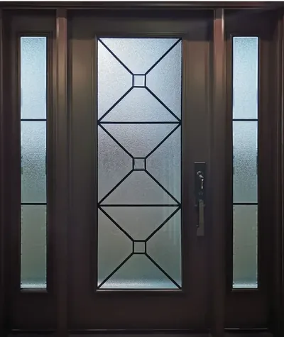 Eos stained glass door insert in Ottawa