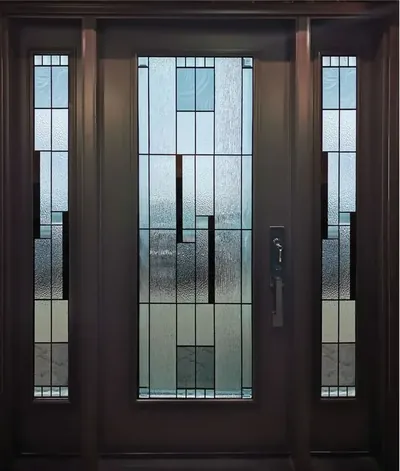 Melville stained glass door insert in Ottawa