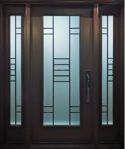 Metis stained glass door insert in Ottawa