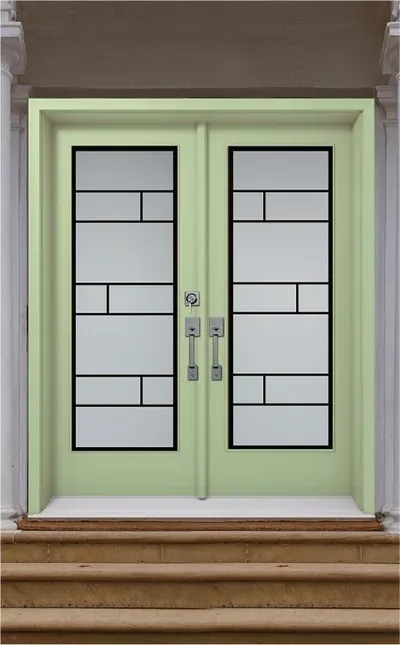 Pattern E-1 modern stained glass door insert in Ottawa