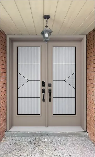 Pattern G modern stained glass door insert in Ottawa