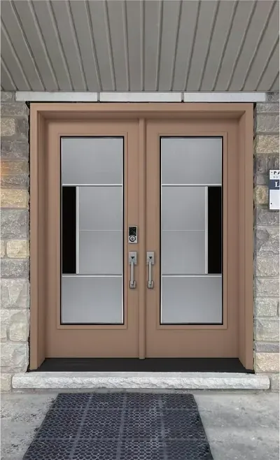 Pattern H modern stained glass door insert in Ottawa