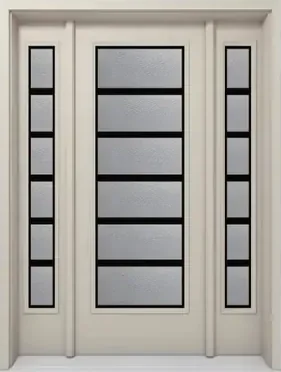 Pattern MS-1 modern stained glass door insert in Ottawa
