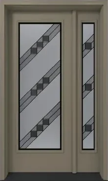 Pattern Z modern stained glass door insert in Ottawa