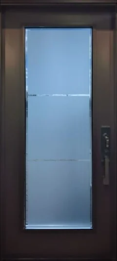 Sandblasted 3 Panel frosted glass door insert in Ottawa