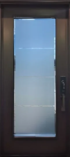 Sandblasted 4 Panel frosted glass door insert in Ottawa