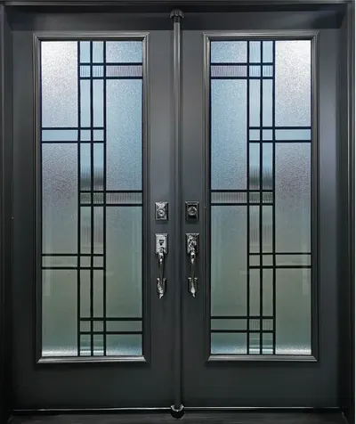 Selene stained glass door insert in Ottawa