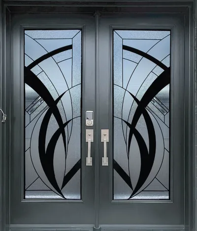 Sydney stained glass door insert in Ottawa