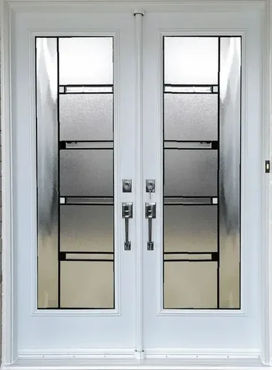 Urban Light 7 stained glass door insert in Ottawa