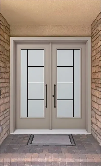 Wrought Iron V-1 wrought iron glass door insert in Ottawa