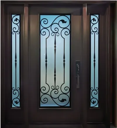Royalton wrought iron glass door insert in Ottawa