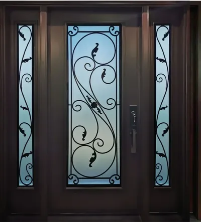 Serafina wrought iron glass door insert in Ottawa