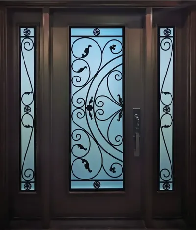 Julietta wrought iron glass door insert in Ottawa