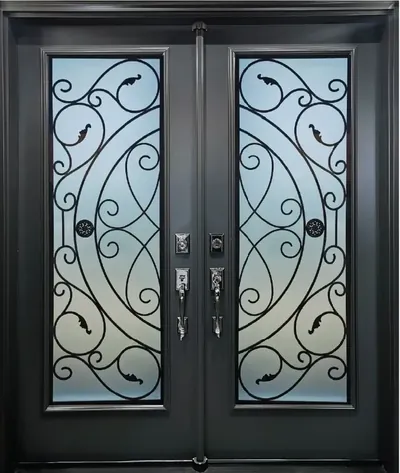 Palazzo wrought iron glass door insert in Ottawa