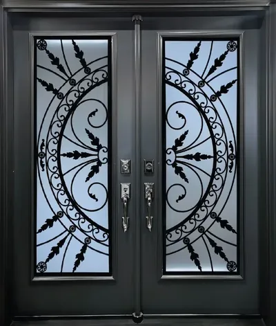 Chieftain wrought iron glass door insert in Ottawa