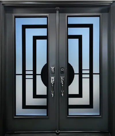 Wrought iron door glass designs in Ottawa