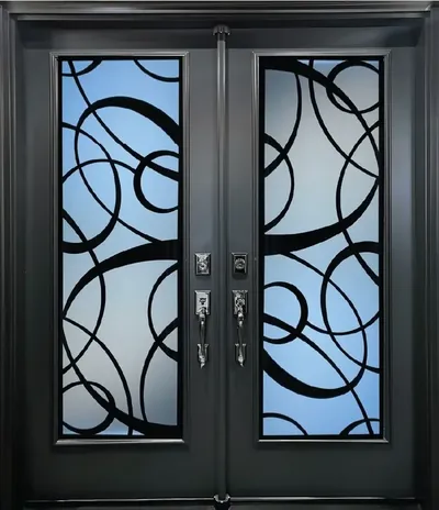 Galaxy Iron wrought iron glass door insert in Ottawa