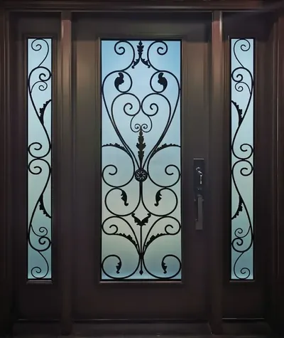 Miliano wrought iron glass door insert in Ottawa