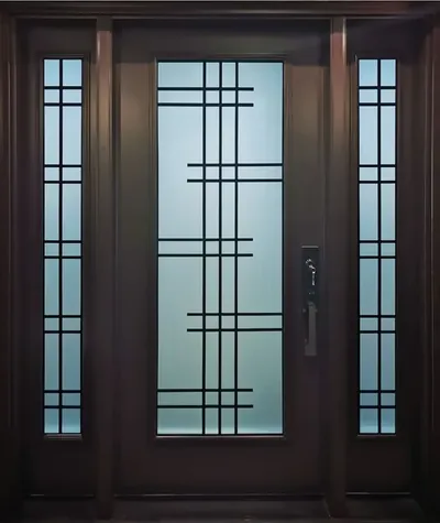 Serenne wrought iron glass door insert in Ottawa