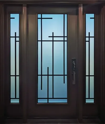 Millenia wrought iron glass door insert in Ottawa