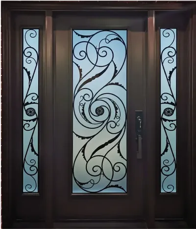 Martina wrought iron glass door insert in Ottawa