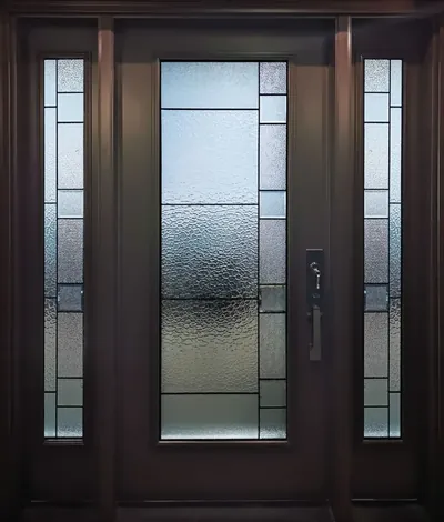Wollaston stained glass door insert in Ottawa