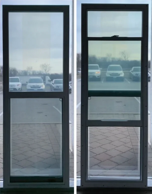 Door glass with a built-in screened vent for fresh air, Ottawa
