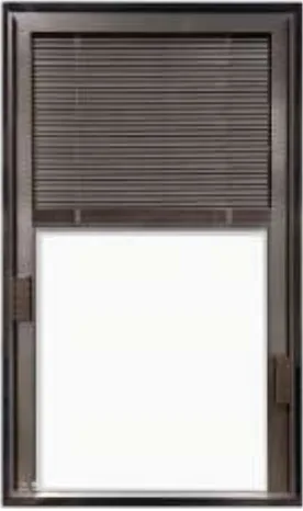Dark Coffee blinds between glass in a door insert