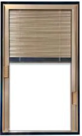 Royal Gold blinds between glass in a door insert