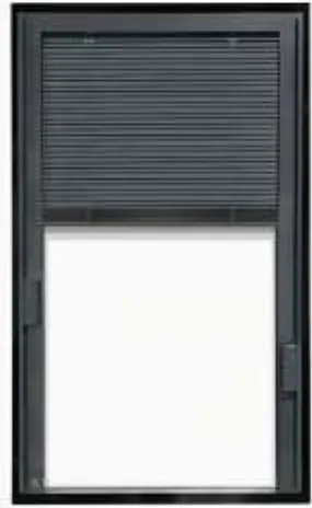 Slate Grey blinds between glass in a door insert