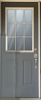 Front door with a half lite glass insert