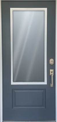 Front door with a three quarter lite glass insert