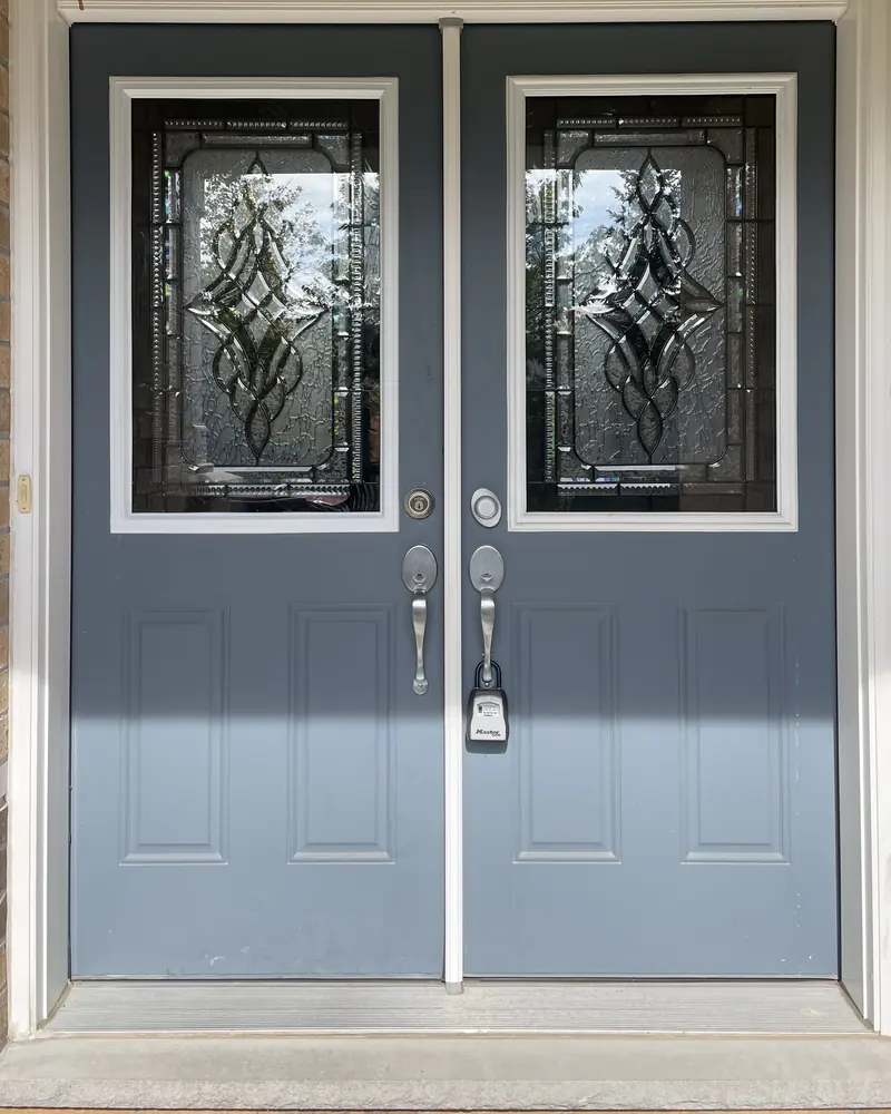 Same double doors with new glass after replacement, Ottawa