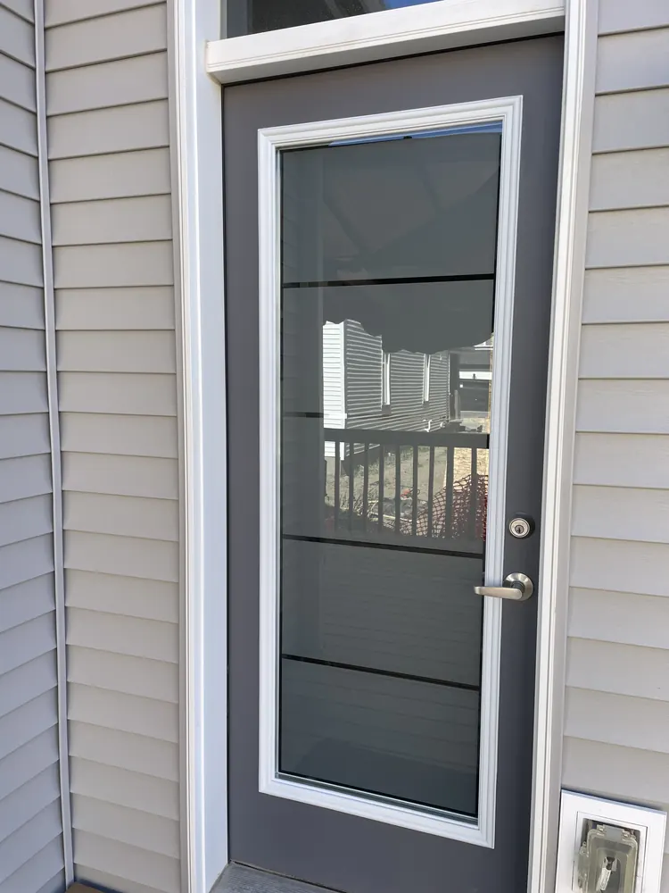 Back door with sandblasted 5-panel privacy glass, Ottawa