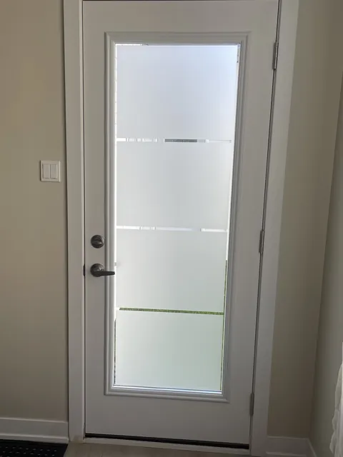 After: sandblasted 4 panel glass in the same back door, Ottawa