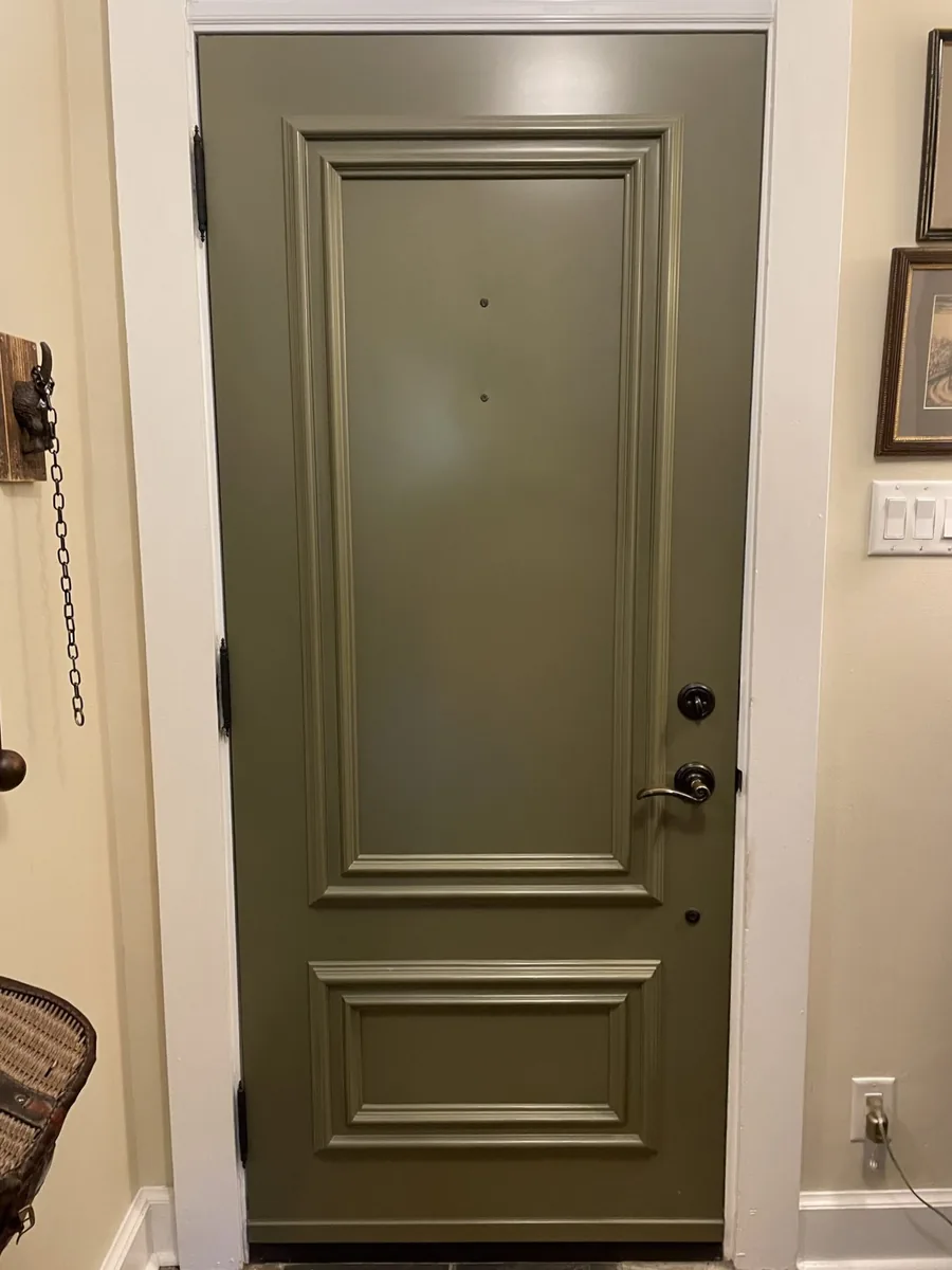 Before: solid front door with no glass, Rockland